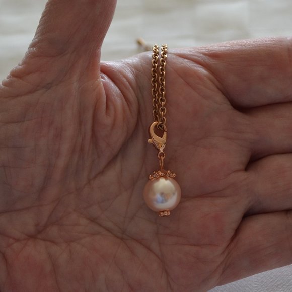 South Hill Designs Rose-gold-Tone Necklace with Angel Wing & Pearl Charms - Picture 6 of 9